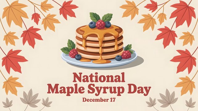 Enjoy National Maple Syrup Day this December 17 with stacks of pancakes, maple-flavored treats, waffles, and syrupy desserts that sweeten every morning meal.