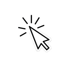 Simple black and white cursor icon indicating a click action