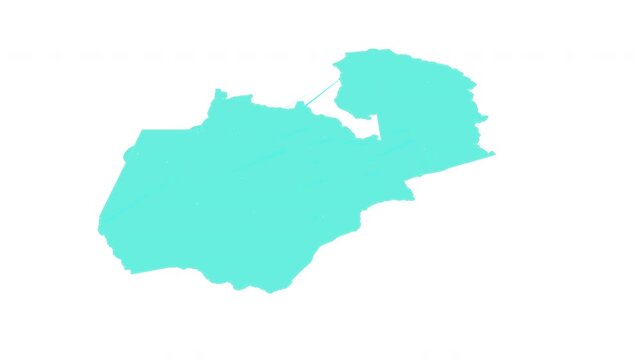 Zambia map outline animation with alpha channel with connectivity, Technology