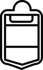 Clipboard Icon Vector: Simple Black & White Outline Graphic of a Document Holder for Design & UI/UX Projects