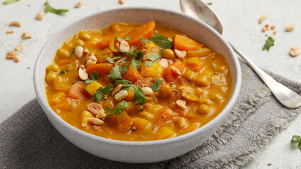 Sweet potato curry with papaya