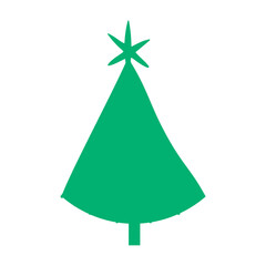 Silhouette christmas tree with star festive holiday decoration