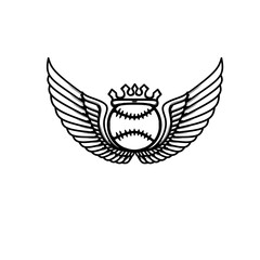 baseball with crown and wings