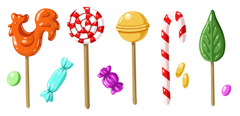 Christmas sweets and candies vector collection