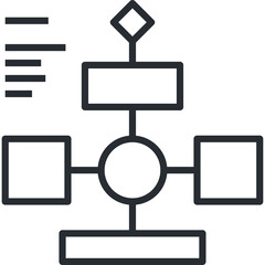 Flowchart Diagram With Geometric Shapes Connected Symbolizing Business Process Solution With Transparent Background
