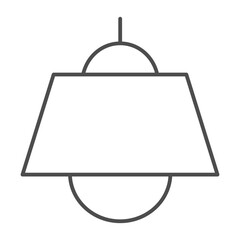 Ceiling lamp thin line icon, interior lamp concept. Vector graphics. Lamp sign on white background, outline style icon for mobile or web design.