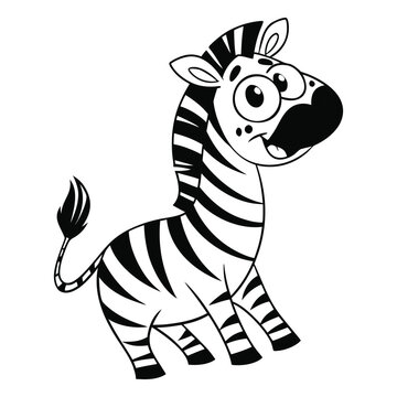 Minimal Cute Zebra Line Illustration