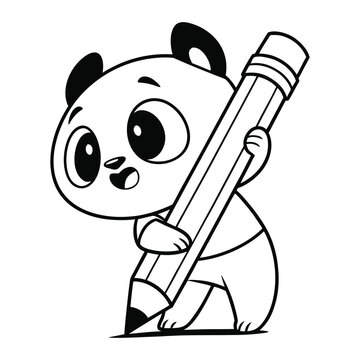Playful Cartoon Drawing Red Pencil