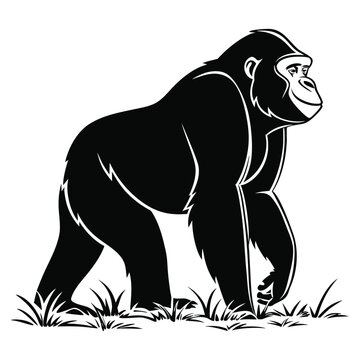 Stylish Minimalist Gorilla Artwork Drawing
