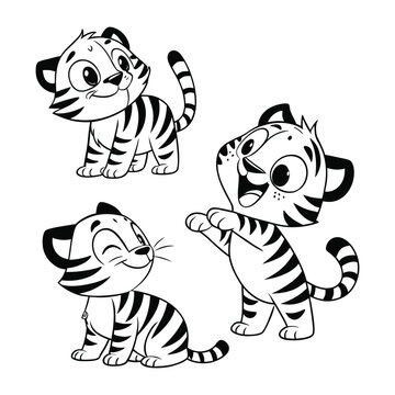Whimsical Tiger Friendship Art Design