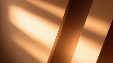 Abstract interplay of warm light and shadow creating a soothing atmosphere in a minimalist space