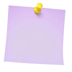Purple Sticky Note with Yellow Pin