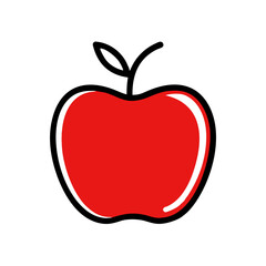 Apple vector illustration design icon logo template. Apple icon vector isolated illustration. Apple fruit with leaf flat vector icon for food apps and websites