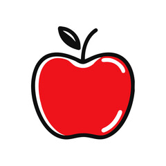 Apple vector illustration design icon logo template. Apple icon vector isolated illustration. Apple fruit with leaf flat vector icon for food apps and websites