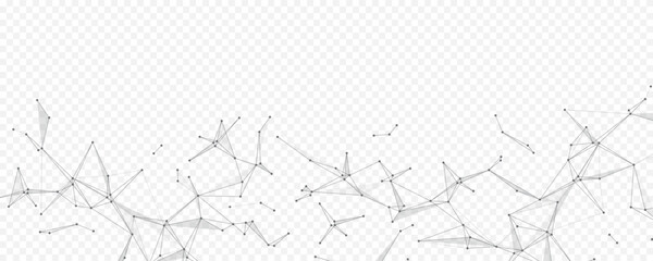 Abstract tech network connection dots. Digital background and big data technology. Blue background with plexus lines. Geometric background with abstract mesh