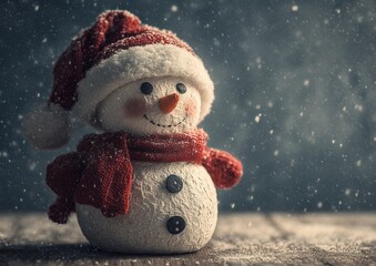 Snowman for beautiful winter holiday decoration. Perfect for Christmas, festive, seasonal, and outdoor winter themes
