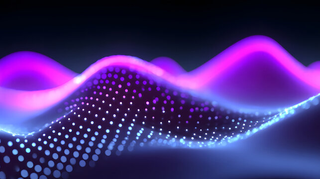Futuristic tech background made of glowing particle lines