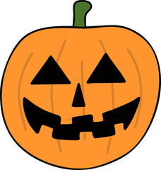 할로윈 호박 잭오랜턴 캐릭터 라인드로잉(halloween pumpkin character line drawing)