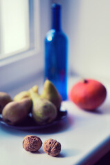 autumn still life nuts fruits