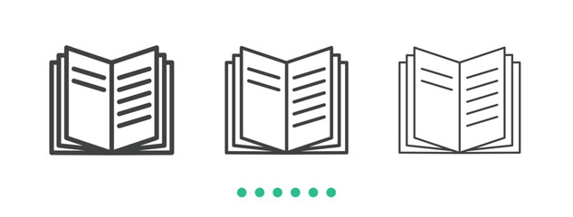 Book icon. Thin line icon vector