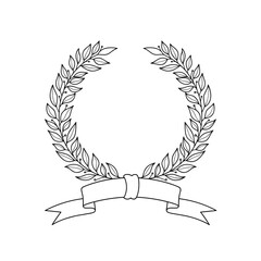 Laurel wreath illustration with ribbon for award or recognition  