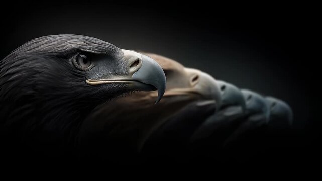 Eagle Head Close-up Showcasing Leadership and Teamwork
