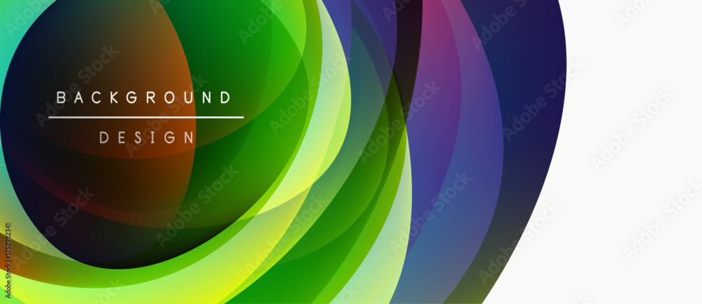Wall mural abstract colorful layers create dynamic visual effect. vibrant hues blend, forming flowing shapes, m