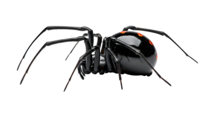 Black Widow Spider Isolated Profile View Arachnid Latrodectus Mactans Dangerous Poisonous Pest Control Threatening Bug Arachnophobia