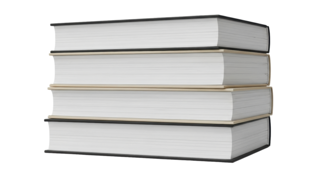 Isolated Stack of Hardcover Books, Library Books, School Reading, Study Material Concept