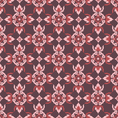 seamless damask pattern flowers pink design for carpet,curtain,clothing,fabric,wrapping paper,tiles,textiles,batik,texture and wallpaper.Vector background.
