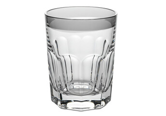 Isolated cut glass tumbler, elegant drinking glass for barware, drinkware collection