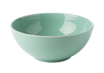 Isolated bowl ready for serving food is a mint color ceramic bowl ideal for kitchenware