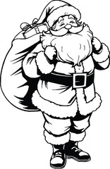 Fototapeta premium Hand Drawn Santa Claus Holiday Illustration 