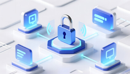 Scene illustration of digital security and data protection