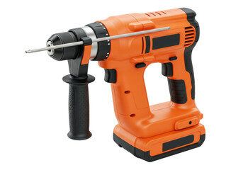 Isolated Orange Drill with T-Handle and Steel Bit for Professional Woodworking Craftsman