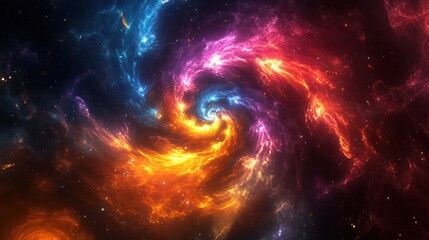 Obraz premium Abstract swirling nebula in deep space. Possible use science fiction, space exploration background