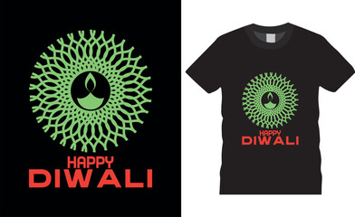 Happy Diwali typography t shirt design with diwali festival