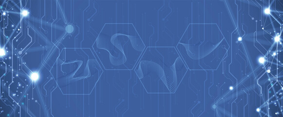 Abstract circuit technological and Artificial intelligence background