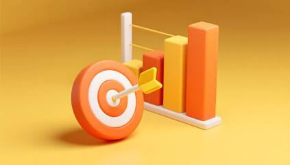 3d set goals infographic design template, abstract data report concept illustration