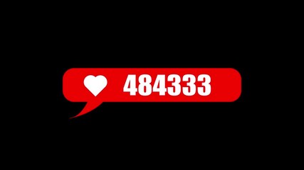 Likes counter icon animation.Social media user interface quick increase. - Powered by Adobe