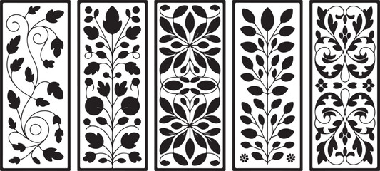 Elegant floral panel set for modern design projects