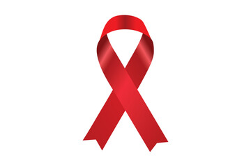 Aids awareness ribbon icon on white background.