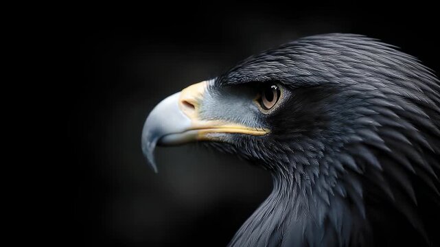 Eagle's sharp eyes close-up shot showcases power and wisdom