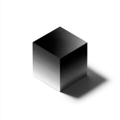 Fototapeta premium Stunning photo of metallic cube with a gradient effect isolated on white background.