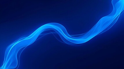 Abstract Blue Energy Wave Flowing Through Dark Cosmic Space