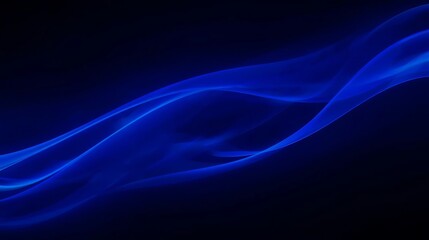 Abstract Blue Wave Formation Digital Art with Glowing Particles Displayed on a Dark Background