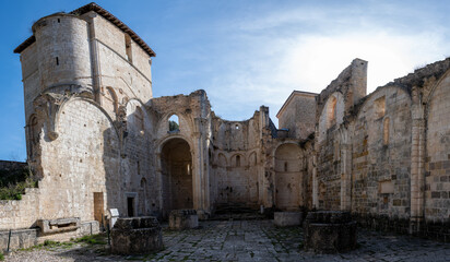 Ancient stone ruins of Monastery of San Pedro de Arlanza