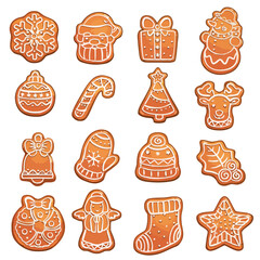 Gingerbread cookies, Christmas treat, pastry  Vector