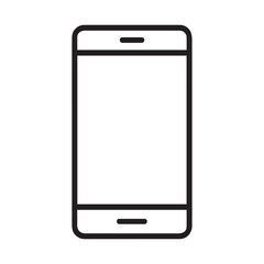 Smartphone Outline Icon – Blank Mobile Device Vector