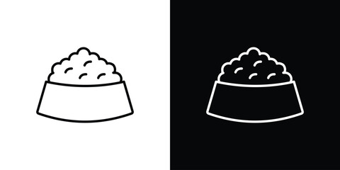 Pet food icon symbols in black illustrations set